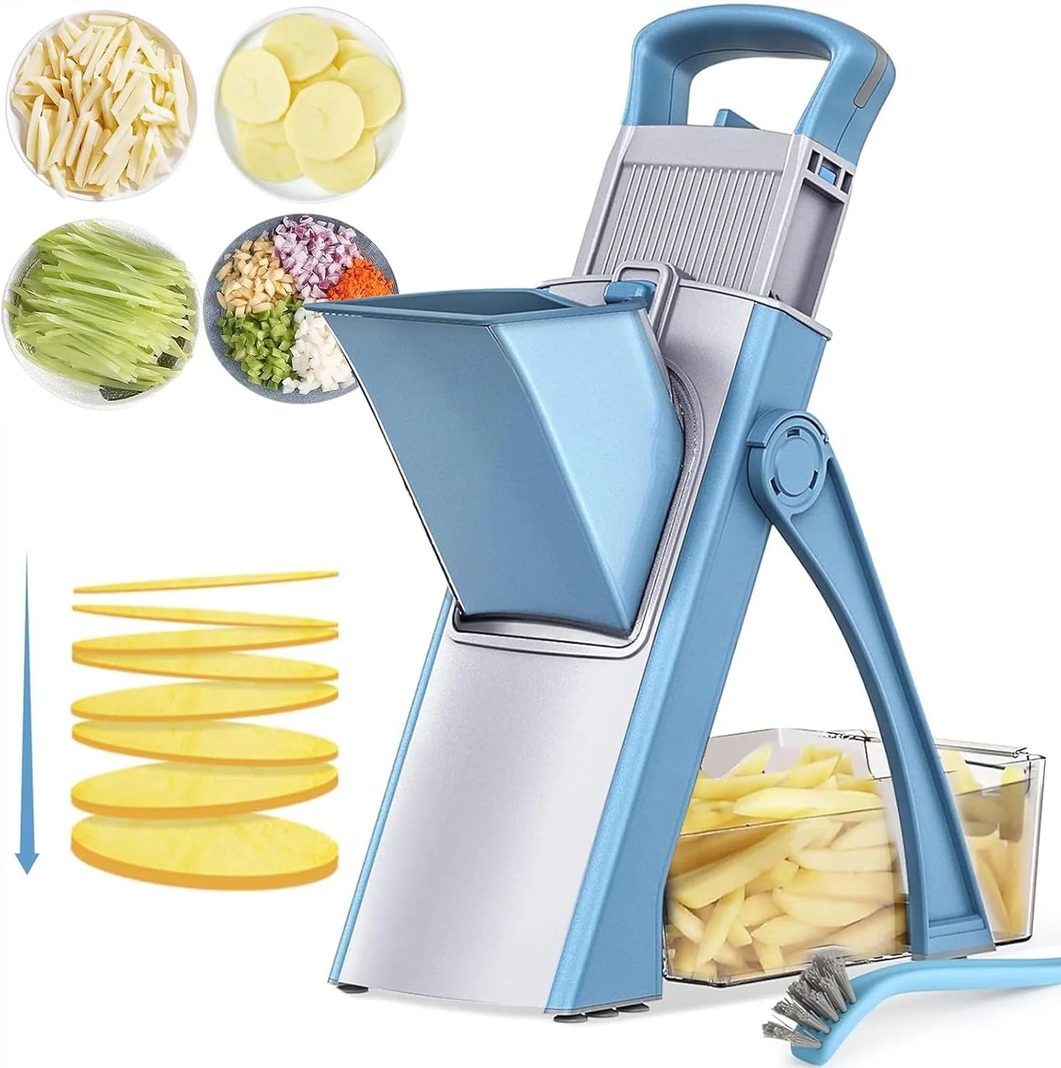 Vegetable Chopper, Safe Slicer With Adjustable Thickness1
